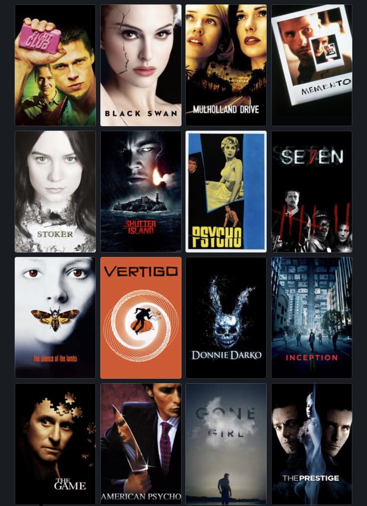 You can only watch 3 of these and the rest of them never existed. Which thrillers do you choose?  #FilmTwitter