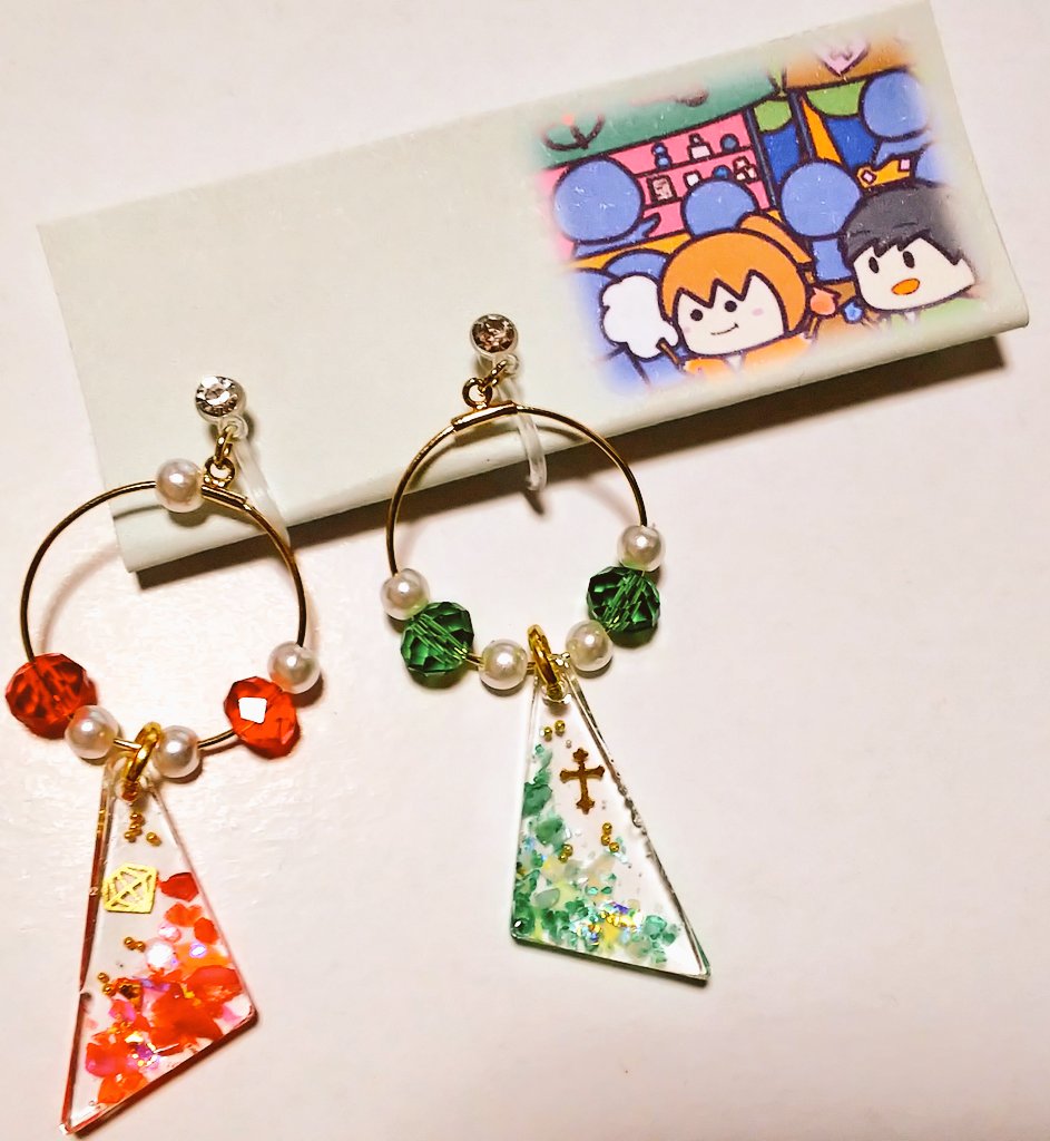 もずく 幕末志士モチーフイヤリングその3 右はsyoくんのイラストをお借りしています