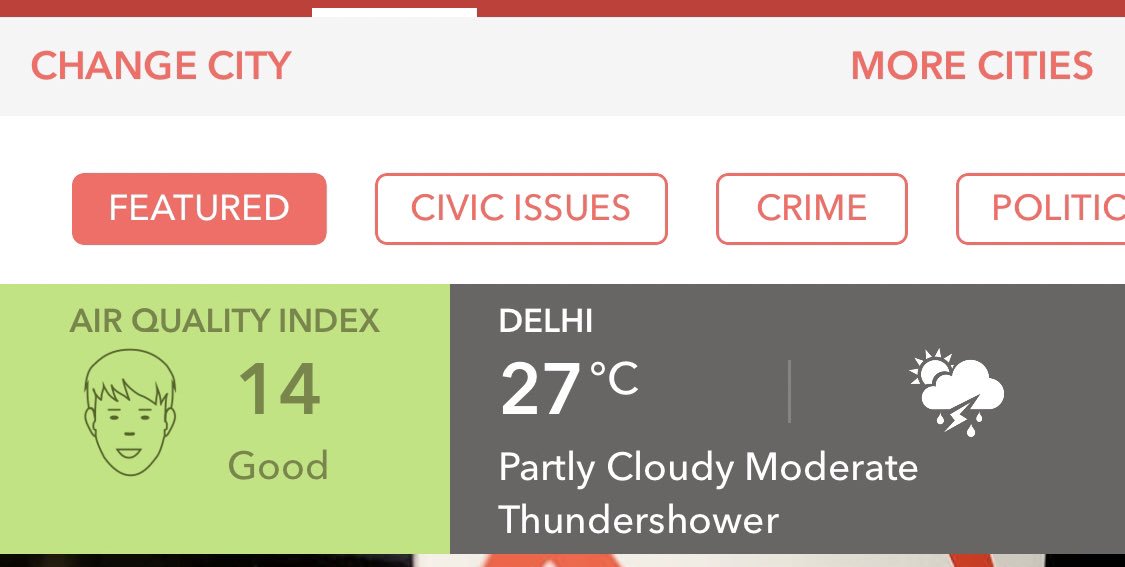 sidbshrestha's tweet photo. Wish the weather in #NewDelhi always remains like this #WishfulWeekend #HealthyAQI #NoAirPurifiers https://t.co/lZt9f5Jm4u