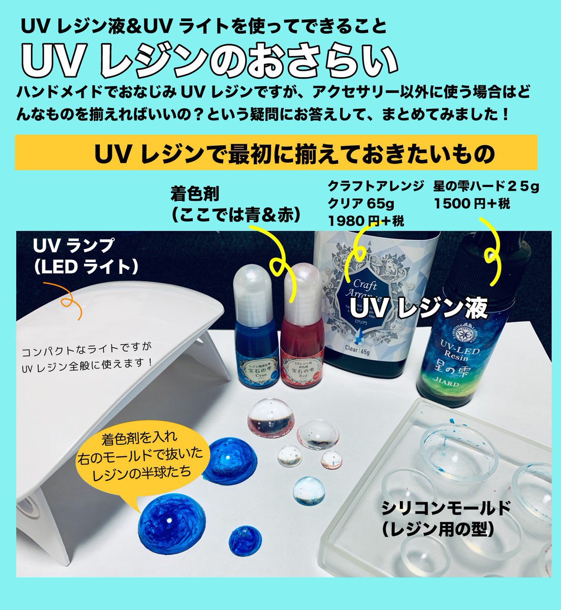 ユザワヤ衣装部 V Twitter ハンドメイドでおなじみのuvレジンはアクセ作りだけでなく 様々な応用が利きます 少量ならuvライトで一瞬で硬化するので パーツの仕上げコーティングや軽い接着にも使えます コスプレ準備の時短にオススメ ユザワヤ衣装部