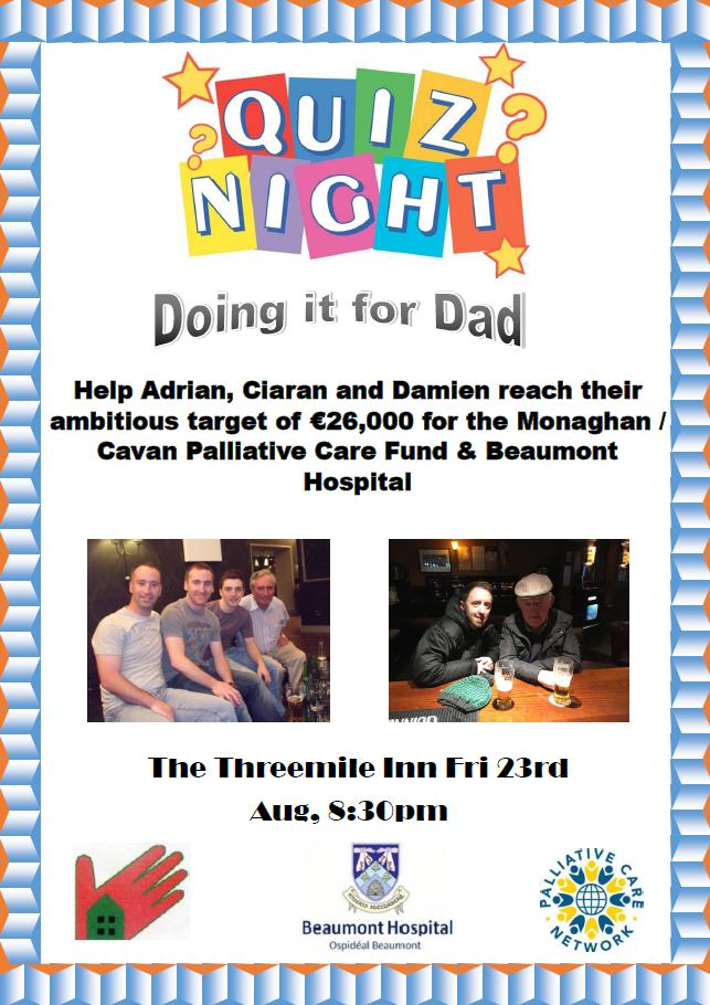 damolarkin's tweet photo. Table Quiz next Friday night in the Threemile Inn @ 8.30pm. Refreshments will be served on the night. All proceeds to our respective charities. @slarkin10 is Quiz Master Supreme...!! https://t.co/m4xGzBFtqR