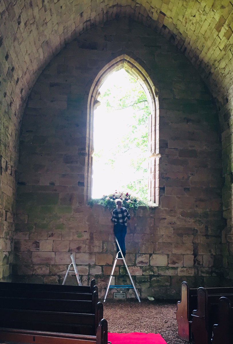 Floral preparations at #DunglassCollegiateChurch #DunglassEstate #WeddingDay #ScottishWeddingVenue