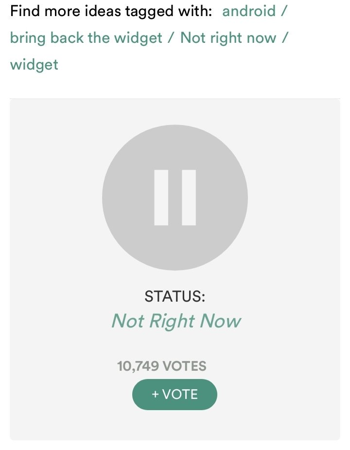 mixth's tweet photo. We have over 10k people (and counting) voted for #BringBackTheWidget in https://t.co/7ltfNFVzWc 

Reading in the comments, people are outrageous. Not just because their beloved feature was gone, but how @Spotify did nothing before and nothing now after they see the reactions. https://t.co/EA7GYikVKK