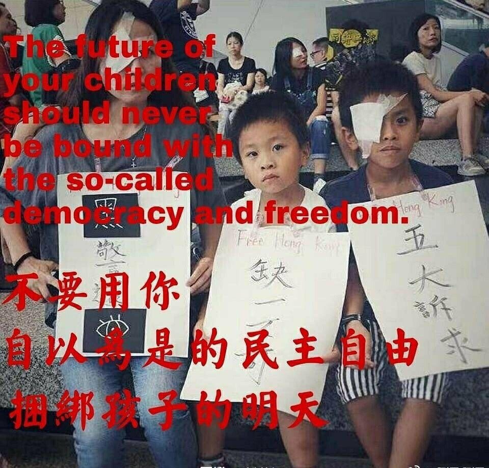 linbeilaidani's tweet photo. #Mulan In fact, the rioters used children as shields! This is demonic! This is not a peace march!#SupportMulan https://t.co/mbrmrYRGiO