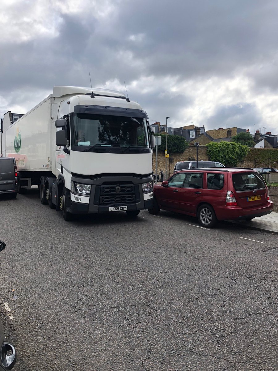 Jamespricewine's tweet photo. Maybe @ArlaFoodsUK can explain what this truck is doing on a residential street in Wandsworth that has an 8.5 ton weight limit. #swaffieldroad @wandbc https://t.co/AGz7blBozP