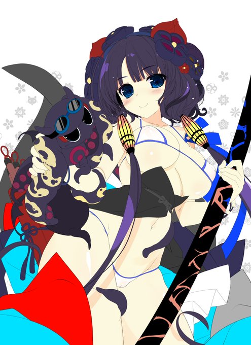 線画の微調整前なんですが微調整に入ると色がなくなるので線画より喜んでもらえるかなと、塗りはスケジュール的に9月中になるかも、普通の描き方してないのでどうしても遅くなります、申し訳ない!!あと水着北斎、最終再臨のイラストも可愛すぎでしたね～🌟 