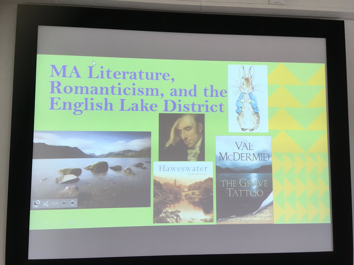 CumbriaEnglish's tweet photo. Weโre in Ambleside today to talk about our MA in Literature, Romanticism, and the English Lake District with a selection of books inspired by the landscape we can see out of the window. @CumbriaUni @NNicholsonPoet @BP_Society @AR_Trust https://t.co/SiPwgZDJyj