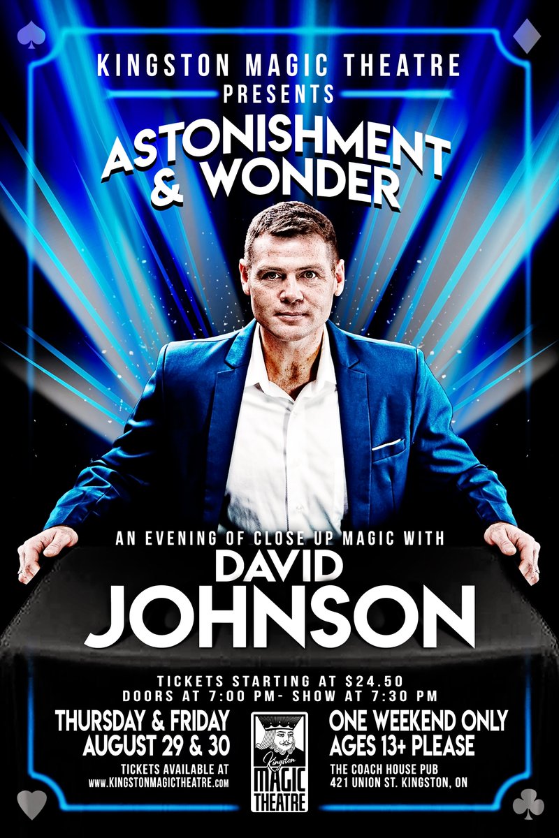 FINAL PERFORMANCES of "Astonishment &amp; Wonder" Aug 29th and 30th.  

If you haven't yet secured your seats right NOW is the time to do it!

Experience "Astonishment &amp; Wonder, experience the show that built Kingston Magic Theatre!

KingstonMagicTheatre.com #ygkarts #ygk #ygkevents