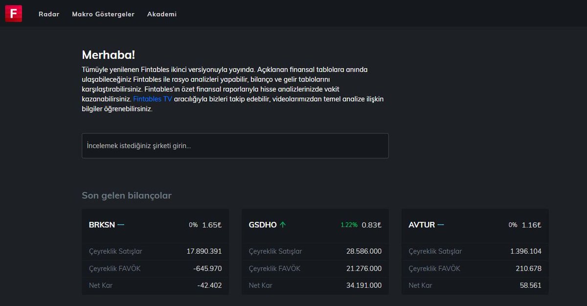 Hayat ve Yatırım ile Fintables’dan Bilanço Dönemine Özel Hediye ! 

Tam 5 Kişiye 1 Aylık Fintables Aboneliği Hediye Ediyoruz ! 

🔷Bizi ve <a href="/Fintables/">Fintables</a> ’ı Takip Edin
🔷Bu Tweet’i RT’leyin 

Çekiliş 19 Ağustos Pazartesi Günü Sona Erecek ! 
 
fintables.com
