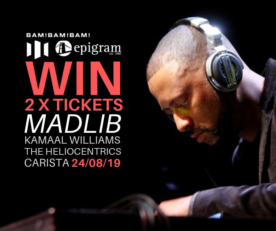 EpigramPaper's tweet photo. ⭐️COMPETITION⭐️ Head to our Facebook page to WIN 2 tickets to @madlib x @kamaalwilliams x @Heliocentrics_  x @iamcarista, hosted by @TripleBam at @MarbleFactoryUK next week ➡️https://t.co/09PlVyhOWh https://t.co/K1UmvIELY6