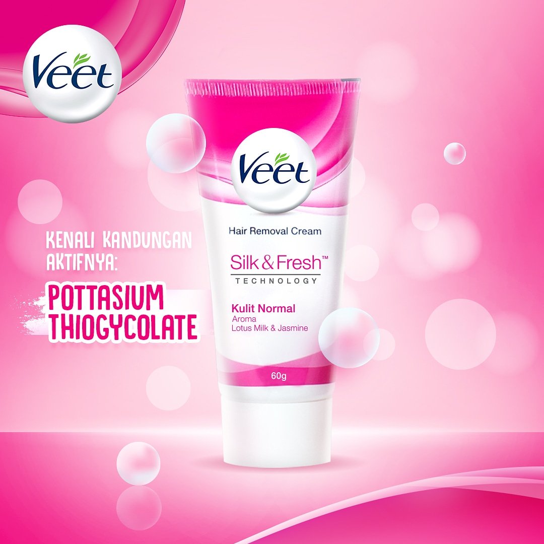 Kandungan Pottasium Thiogycolate pada Veet bekerja secara aktif untuk meluruhkan bulu-bulu di kulitmu, sehingga ketika kamu bersihkan dengan spatula, bulu-bulu dapat terangkat dengan mudah dan menjadikan kulitmu bersih dan mulus!

Ada 3 varian Veet: normal, kering atau sensitif.