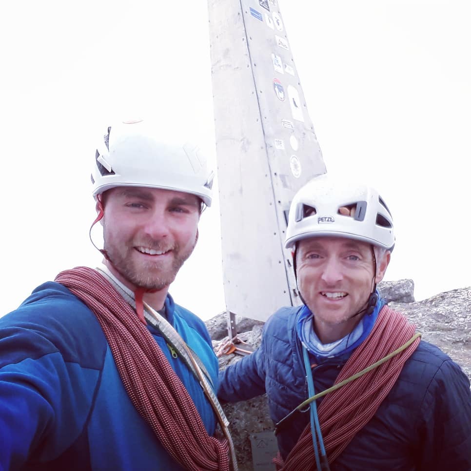 alexanderrclay's tweet photo. My first alpine North face - Cassin route/North ridge descent of the Piz Badile, with @the_AMI member Dave Percy. 36hr round trip from Chamonix saw us squeeze this route in 1.5hrs before needing to catch a train! #alpinism #northface #1outof6 #firstnorthface #sopsyched #pizbadile https://t.co/meBhwfUSVV