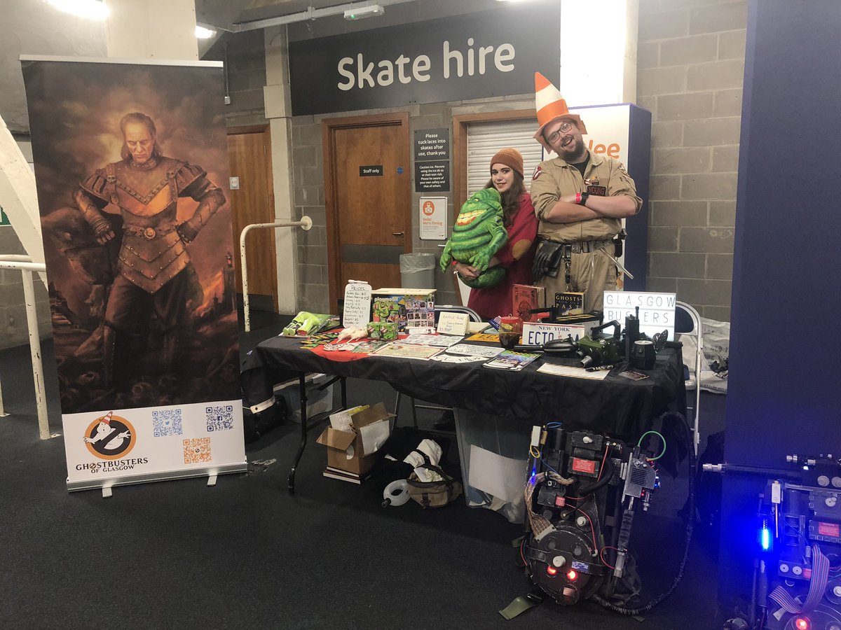 GlasgowBusters's tweet photo. If you’re at #filmandcomiccon Glasgow come find us in the changing area just next to the sales desk! We’re raising money for @SAMHtweets today with @2020Con tickets as raffle prizes! #braehead #showmasters #glasgow #ghostbusters @Showmasters https://t.co/YU6VoVRbuI