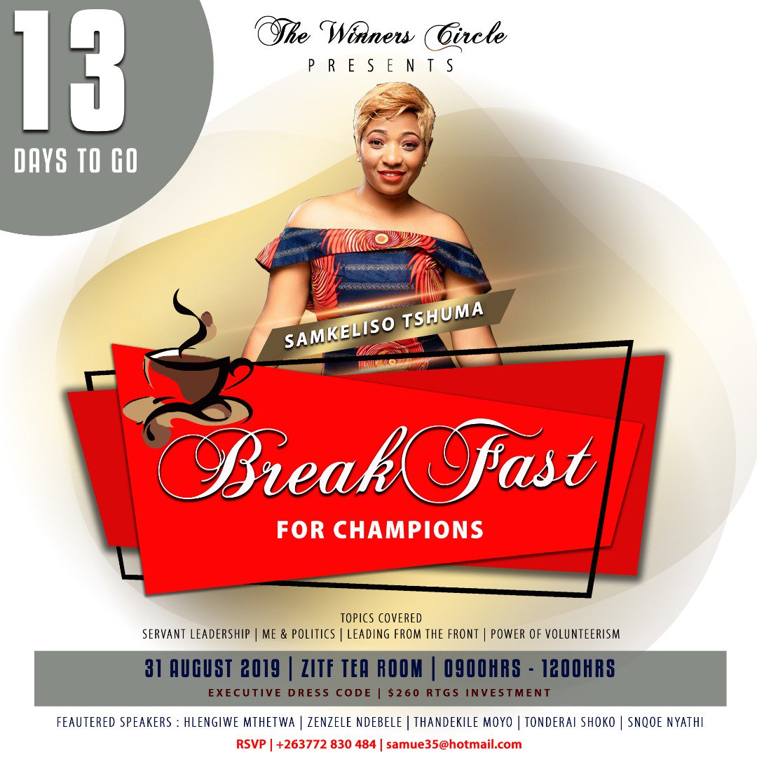 samkebusiness's tweet image. #TheWinnersCircle 
#BreakfastForChampions
#13DaysLeft
A big Shout out to pple buying tickets for others because they wont be available on the 31st August but they believe in the project. Thank you. I appreciate you.