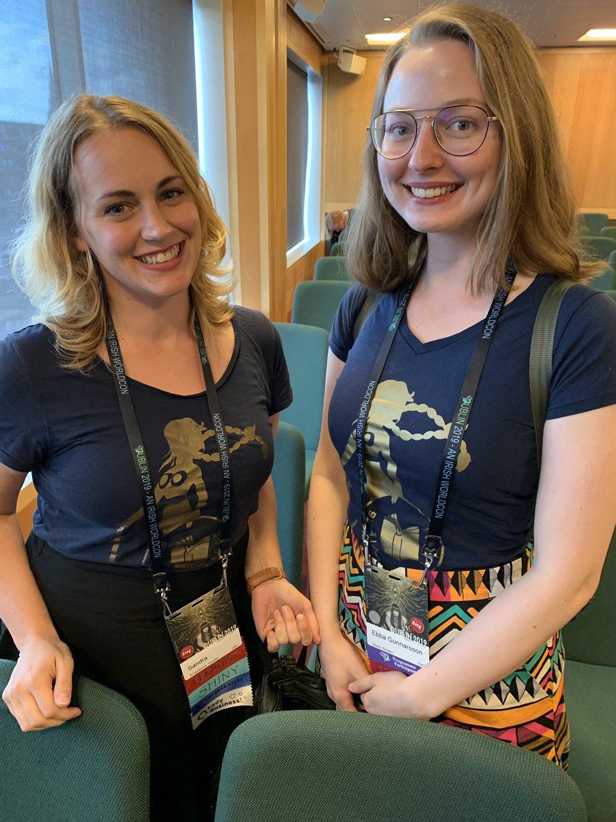 vaginalfantasy's tweet photo. Viking Booty representing at #WorldCon! @Veronica was stoked to meet them in person. ๐#dublincon https://t.co/5ZW8hv4xW5