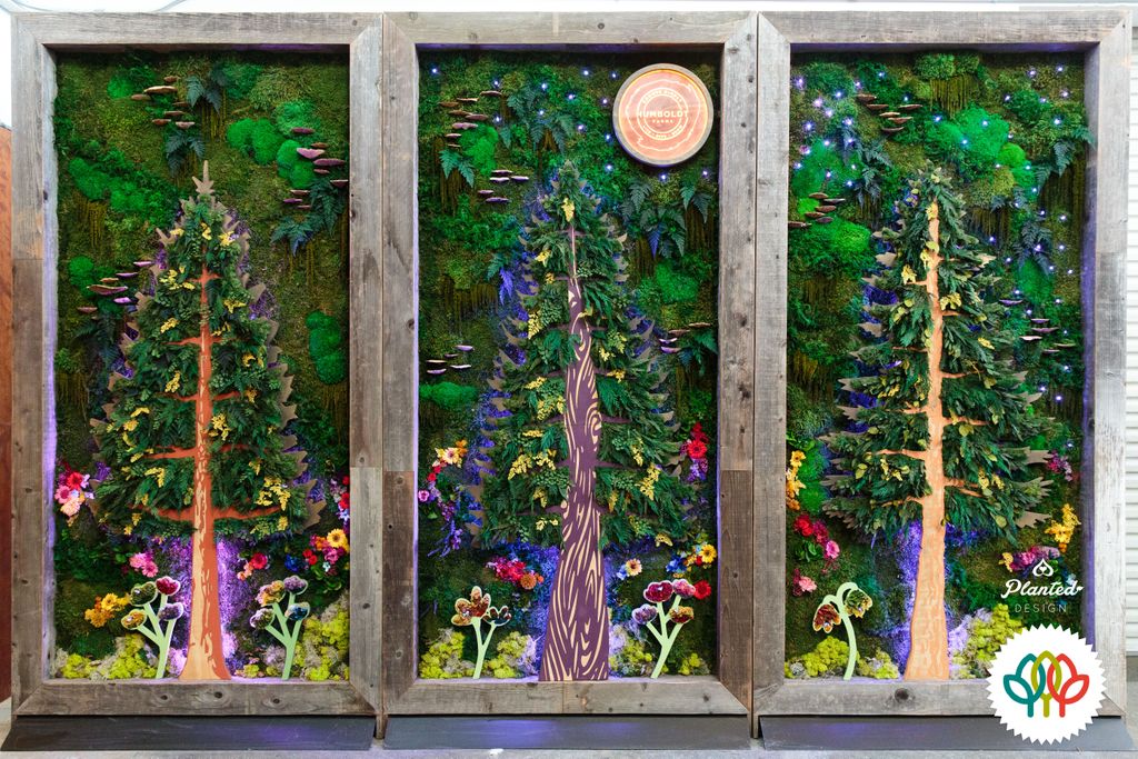 PlantedDesign's tweet photo. We are so honored that the #Freestanding #MossWalls we made for @humfarms won TWO platinum awards from @American_Hort. 🏆🏆😁

#PlantedDesign #CustomDesign #MossArt #GreenWall #PreservedFlower #Rentals #GreenLife #TradeShow #Branding #MossBoss #Decor #PlantsMakePeopleHappy https://t.co/Zc5WWeeIFe