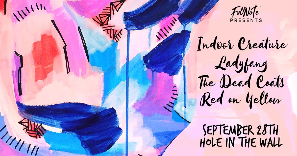 JUST ANNOUNCED: <a href="/IndoorCreature/">Indoor Creature</a>, <a href="/ladyfangmusic/">Ladyfang</a>, <a href="/thedeadcoats/">The Dead Coats</a>, and @RedOnYellowBand at <a href="/HITWatx/">Hole in the Wall</a> Saturday, September 28th!