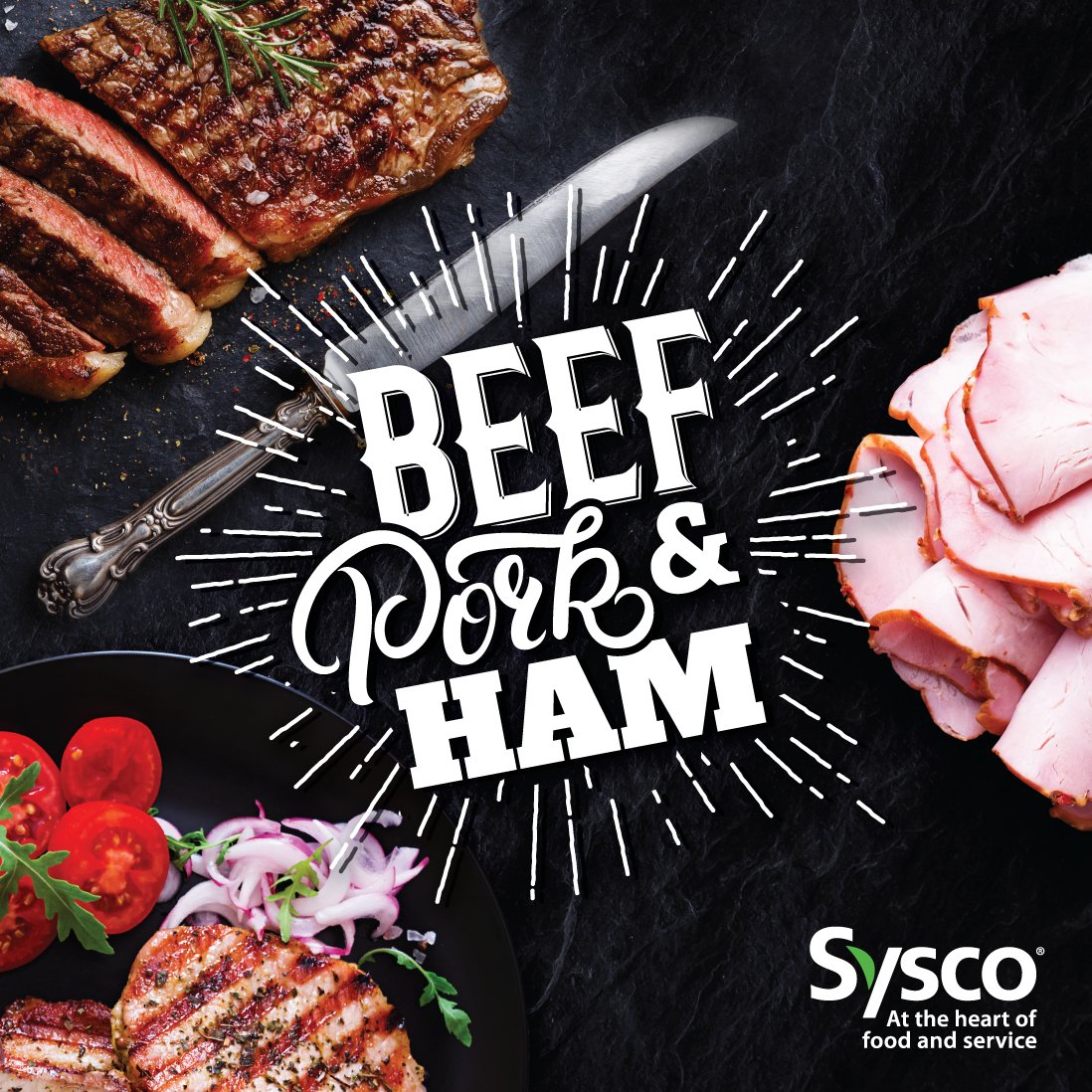 SyscoCanada's tweet photo. Our Sysco Brand beef, pork and ham have the flavour and freshness your customers will be satisfied with! Contact your Sysco representative for more information on our top quality protein products. #beef #pork #sysco #protein #syscobrand https://t.co/04rPg8oQ6a