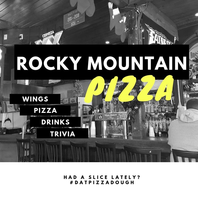 rocky_mtn_pizza's tweet photo. Wings? Check. Pizza? Duh. Drinks? Hell yeah! Trivia? Every Tuesday and Thursday. Sports? 24/7. A fun place to bring your friends, family and coworkers? This is THE spot. We've got it all. What are you waiting for?#DatPizzaDough https://t.co/c79a6Na2BK