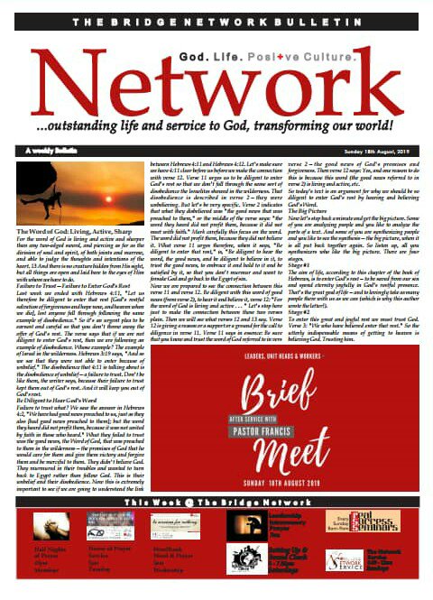 dbridgenetwork1's tweet photo. @FrancisMadojemu @seunopadare @mopadeola @Oluwarantimisi3 @tajayiope @AMadojemu @segunakredot @pacqueens @Bims_livngarden @IbYIf @babateye @Xquisitushers @worldoftoyin @WrightBukola @tommiebanji The Bridge Network, Bulletin 18th Aug, 2019. Have a great Sunday &amp; week ahead 
#TBN https://t.co/IHoFpvqobd