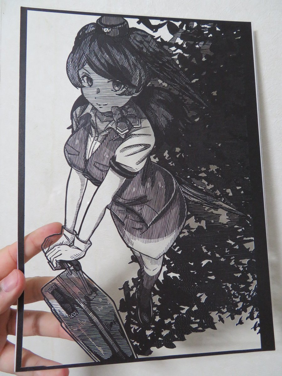 あどなっぷ Twitterren 明け方とばり様 T Co Eae9qpzgoj のイラスト リョコウバトさん T Co Gshrvklhnf を切り絵にしました 明け方とばり様 イラストの使用許可ありがとうございました 色の違いや濃淡を斜線で表してみました 紙は濃黒切り絵