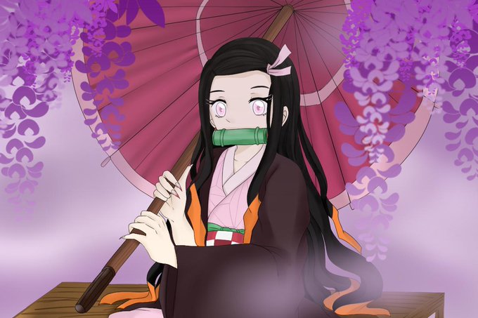 愛ちゃん//🍓🥞さんがTwitterに投稿した竈門禰豆子(鬼滅の刃)のイラスト。