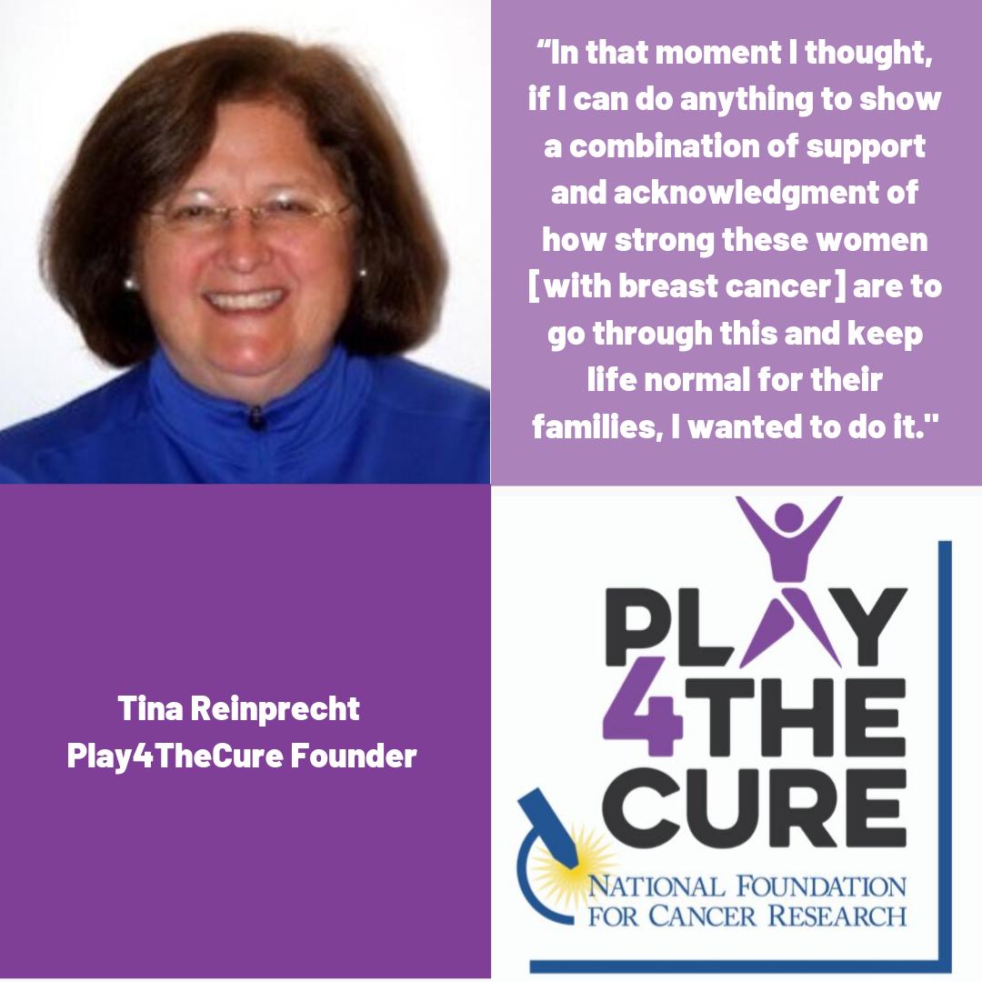 P4TC_NFCR's tweet photo. Play4TheCure started as an indoor field hockey tournament to honor the team moms who were breast cancer patients. Tina Reinprecht, coach of the Mystx Field Hockey Club and founder of Play4TheCure, showed her support by raising money for breast cancer research. #WHODOYOUPLAY4? https://t.co/rSb4mAmVFd