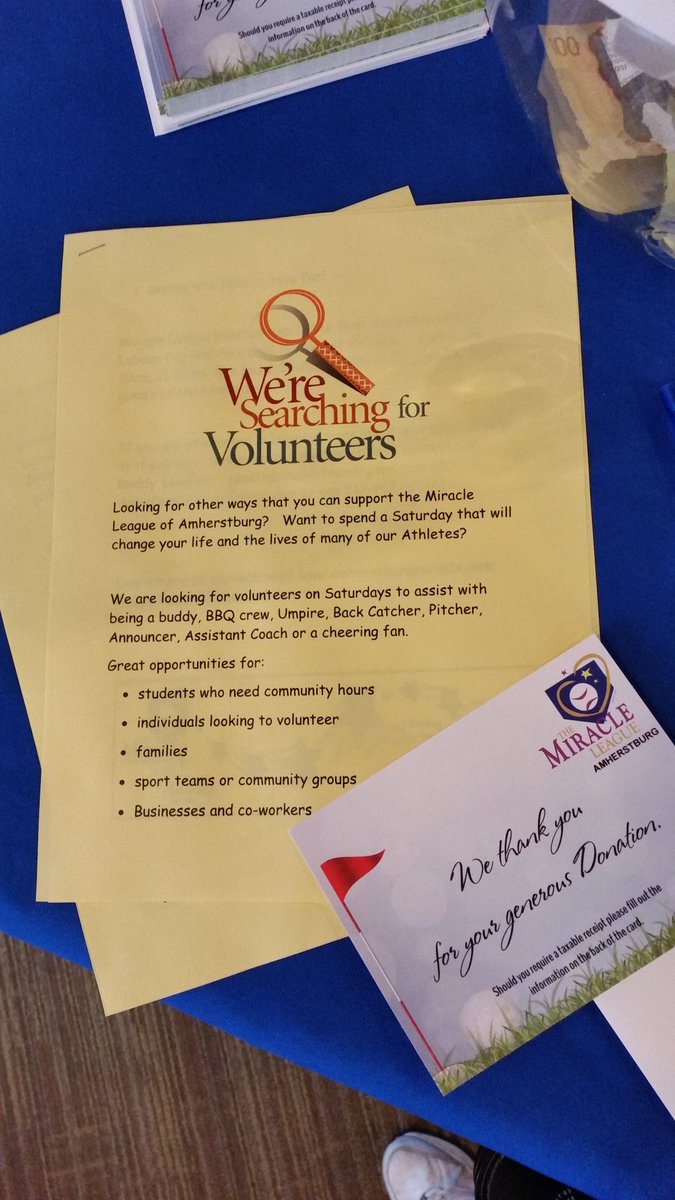 Miracle League of #Amherstburg golf tournament ongoing at <a href="/suttoncreekgolf/">Sutton Creek Golf</a>. This year's ambassadors are Abbi-Lynne Dufour and Regan Brooks. Volunteers also being sought for upcoming Miracle League season.