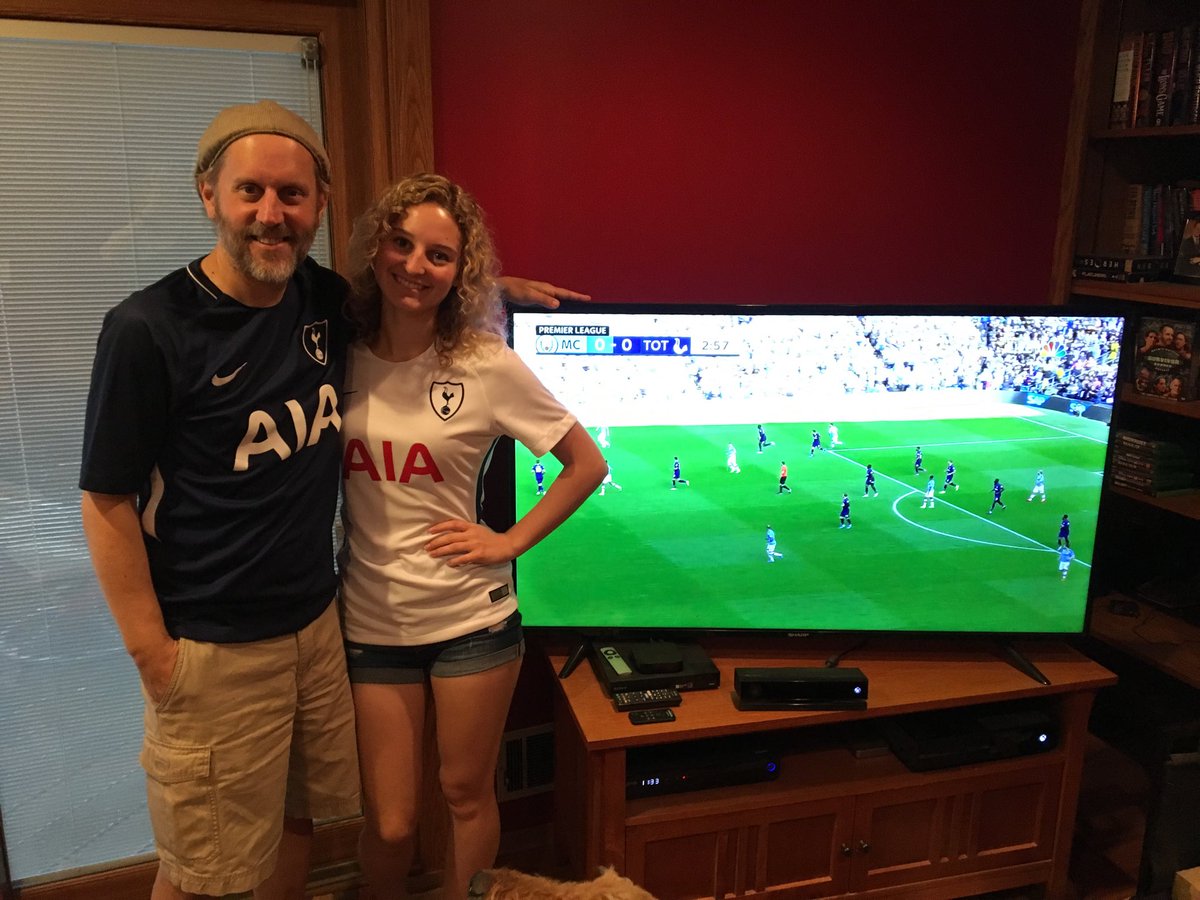TonyCapriolo's tweet photo. Our final ⁦@SpursOfficial⁩ game together before she’s off to freshman year of college!  #coys #EPLonNBC https://t.co/QIjC9zBab8