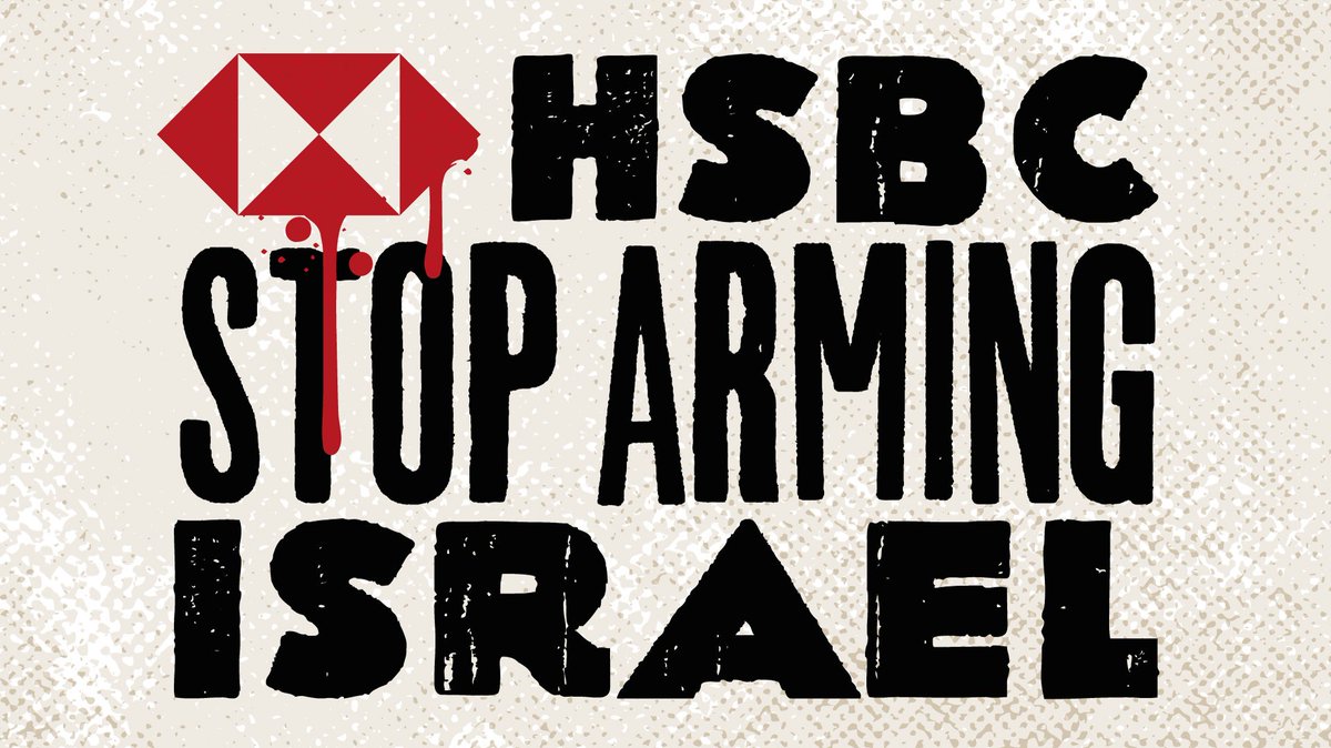 5Ballin's tweet photo. People across the UK are taking action today against #HSBComplicity with Israel’s arms trade. @HSBC must divest from @CaterpillarInc and #StopArmingIsrael https://t.co/plswKZbXvw