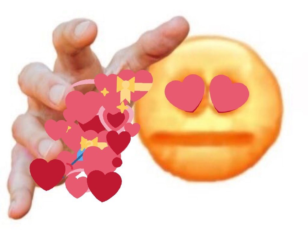 cursed emojis on X: hand reaching out with hearts   / X