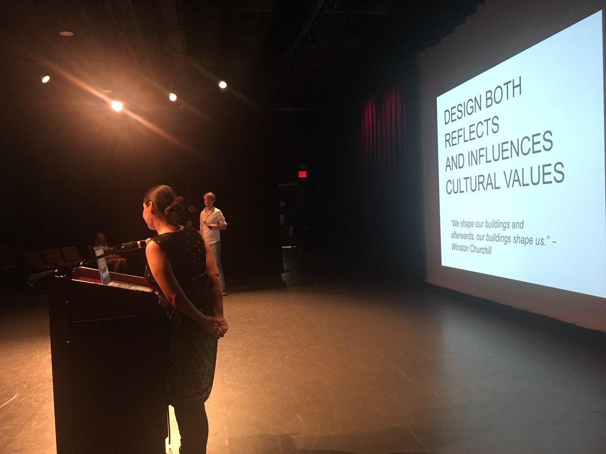 dbarman's tweet photo. Lenore Braford and Paul Drake @PiedmontRefuge speaking
@TriangleVegfest #tvf2019 #trianglevegfest on 'Beyond Barns: Architecture &
AR' @DurhamNC @DurhamArts - nat environment critical in animal-centric design; most farm animals - activity for audience to design for chickens https://t.co/A24UGFytJ7