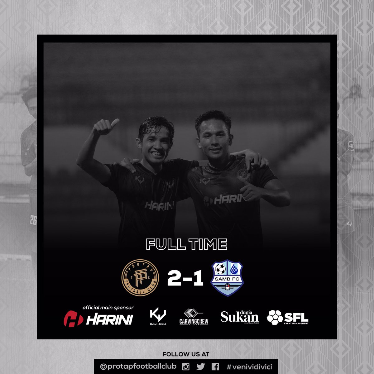 Kemenangan 2-1 berturut-turut dimana kami bangkit dari ketinggalan untuk menang menentang SAMB. Irfan Bakhtiar menyamakan kedudukan sebelum Metha Viblo menjaringkan gol untuk kali 3 dalam 3 perlawanan memberikan mata penuh buat kami. Tahniah!
.
1/2