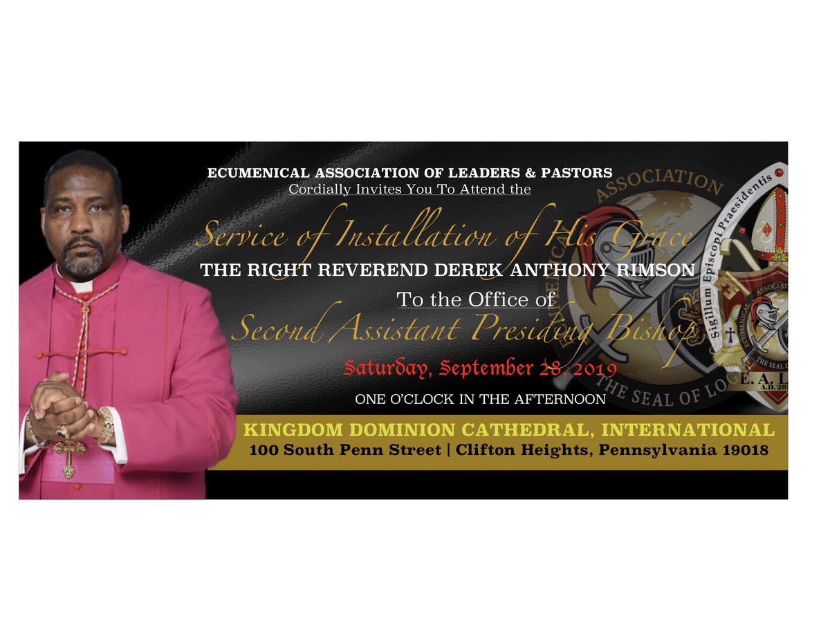 DEREKRIMSON's tweet photo. #bishopderekrimson #apostlederekarimson #derekarimsonministries #kingdomdominioncathedral #kdcination #ecumenicalassociationofleadersandpastors https://t.co/AZ1sHOMNBB