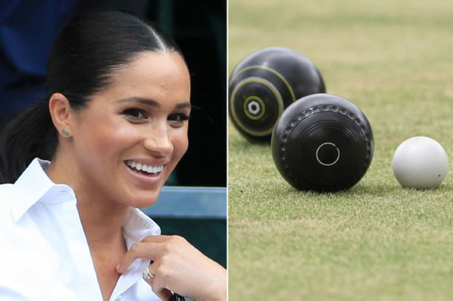 SportsTalentLab's tweet photo. On Sunday Meghan Markle became a fan of lawn bowls after watching players from her window at Frogmore Cottage. The Duchess was so captivated she went over to chat to players from the Royal Household Bowling club, located next door to her home on the Queen’s Windsor estate #uksda https://t.co/GIeassvYIc