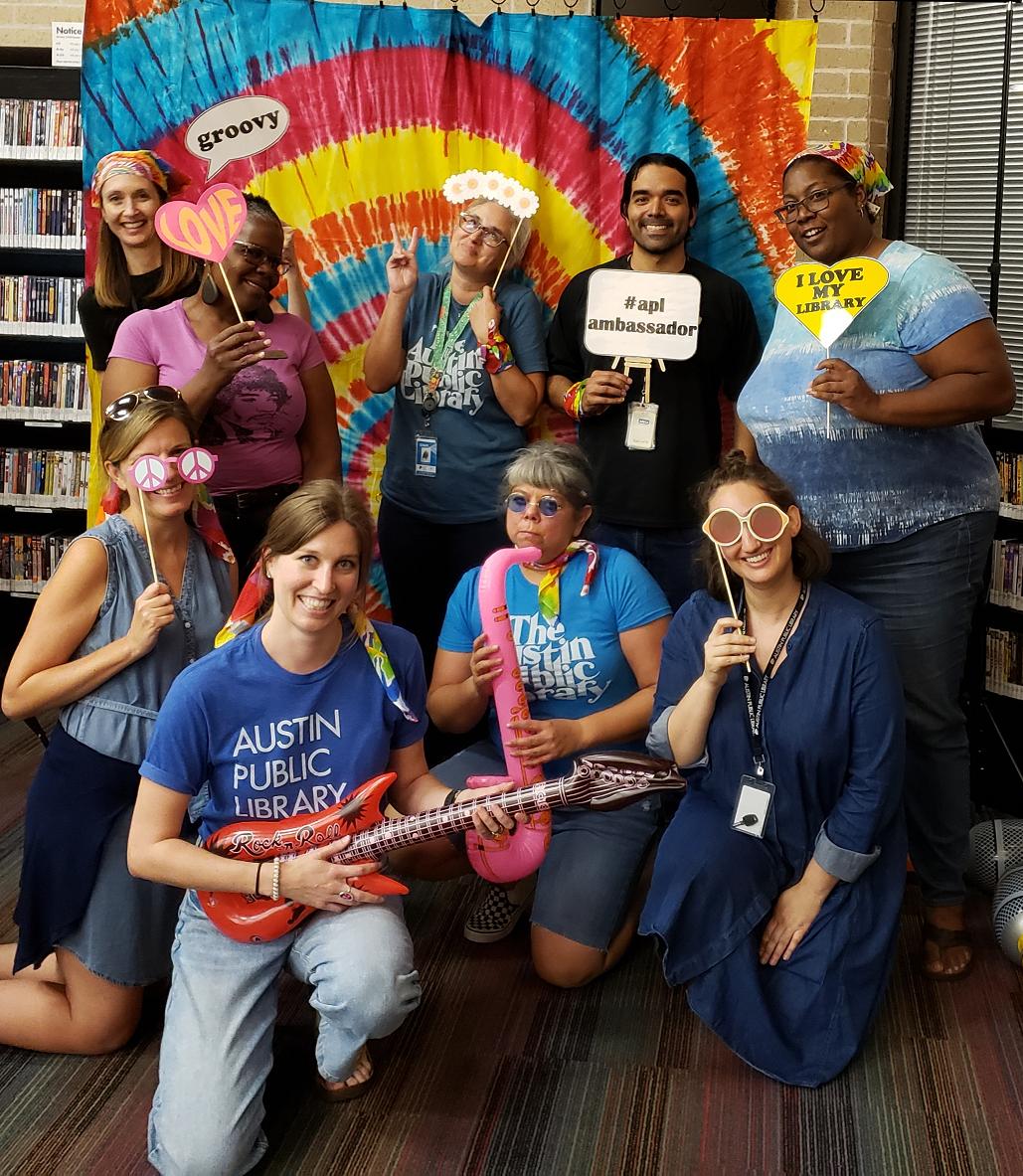 AustinPublicLib's tweet photo. We had a groovy time with our social media ambassadors @ #CarverBranch yesterday and wanted to thank them for coming outโฎ๏ธโ๐๏ธ.
Get in on the fun of being an #APLAmbassador:
https://t.co/IEbLWRxImw
#AustinPublicLibrary #LoveTheLibrary
#PeaceLoveLibraries https://t.co/ZDCSOQ5obr