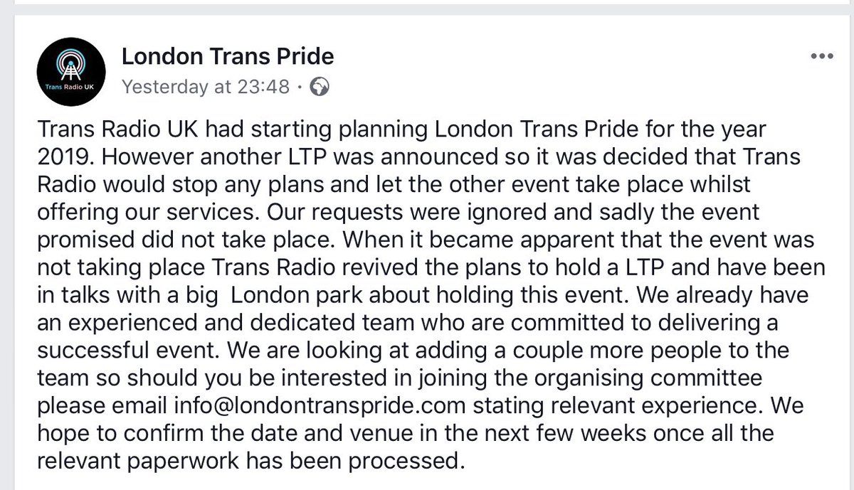 Trans Pride London tweet media