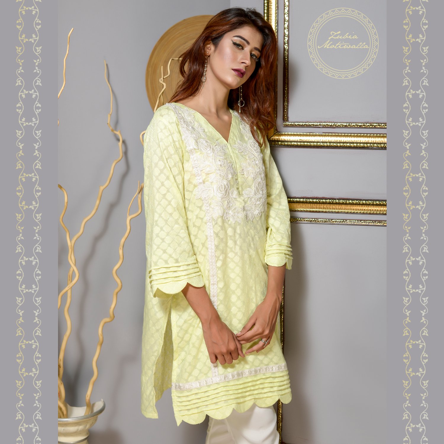 ZUBIA MOTIWALLA on X Eid Collection 2019 Lime Green Tunic with details. . zubiamotiwalla partywear fashiondesigner designerwear pakistanidesigner pakistaniclothes pakistanifashion pakistanicelebrities...
