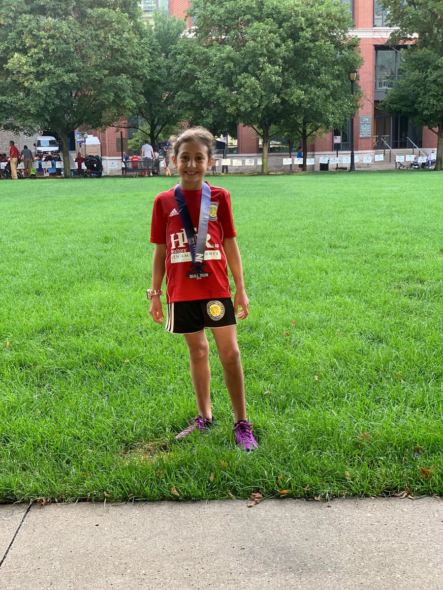 Joechetti's tweet photo. This one getting ready for her soccer scrimmage by running the Bull Run this morning. ⁦@SportingCol⁩ https://t.co/kXGVAEks96