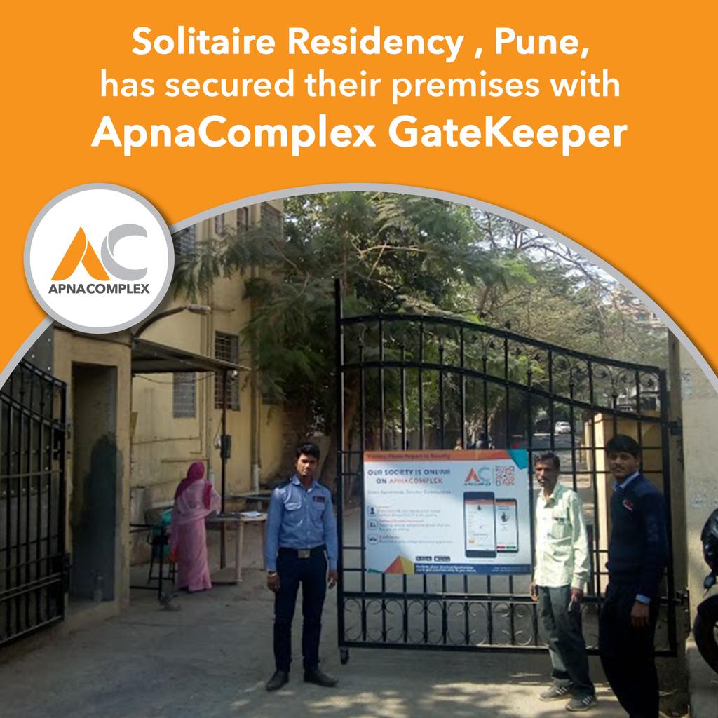 ApnaComplex's tweet photo. Solitaire Residency, Pune is live on #ApnaComplex #Gatekeeper. Gatekeeper has helped make life in Solitaire Residency convenient and its gates more secure.⠀
Know more at : https://t.co/Cu2ebQ7flU
#MakingSecurityConvenient #GateSecured #SecureCommunities
#apartmentliving https://t.co/AV13IEA2Yj