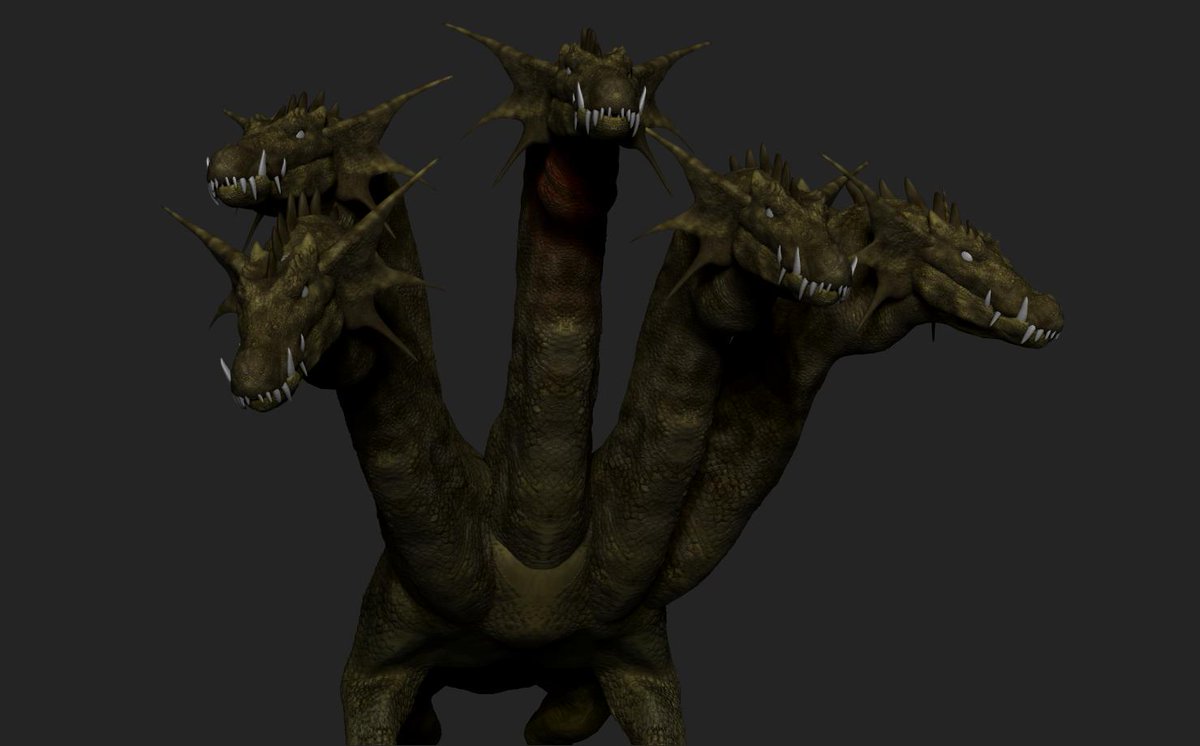 vankev's tweet photo. #smaugust2019 #hydra #hydre #dragoncreature #creaturedesign #creature #monster #conceptart #illustration #reptile #reptiles #dragon #challenge #zbrush #pixologic #zbrushsculpt #3d #3dsculpting #3dmodeling #digitalart #3dmodel #gameart https://t.co/qBkXfPEvBI