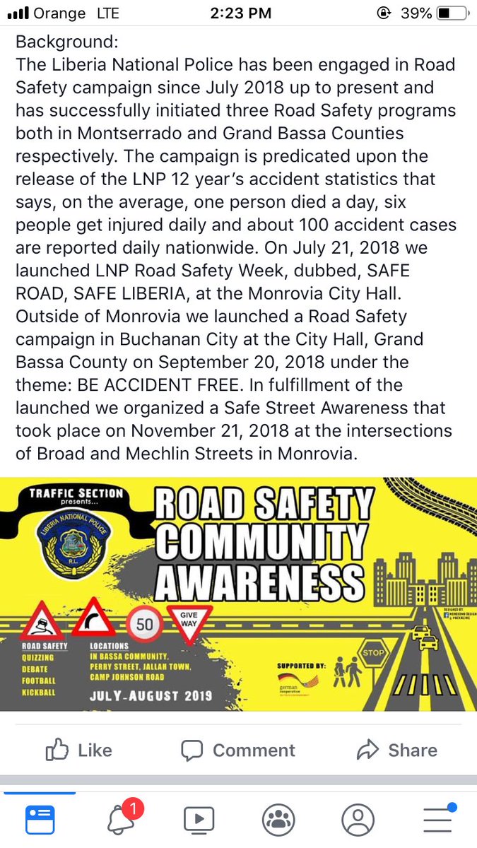 SaveLifeLib's tweet image. Community Road Safety Awareness by the Liberian National Police