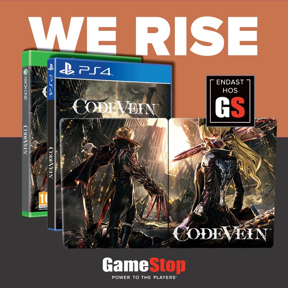 Byt in ett spel från vår inbyteslista och boka #CodeVein så får ni hela 50% rabatt på spelet. Utöver det så kommer ni knalla hem med en exklusiv Steelbook och DLC på releasedagen den 27 september. 💥

Spel giltiga för inbyte i kampanjen hittar ni här:
bit.ly/2HUzHug