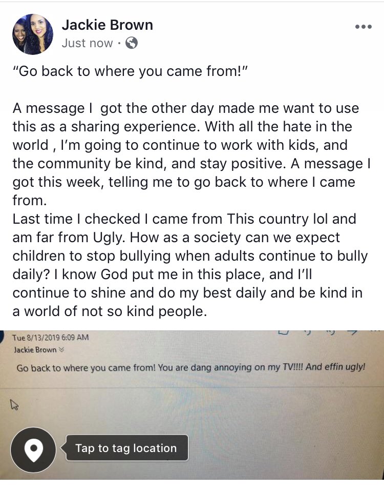 missjackiebrown's tweet photo. “ Go back to where you came from” a message I got from a viewer the other day. https://t.co/fK81vRorcC