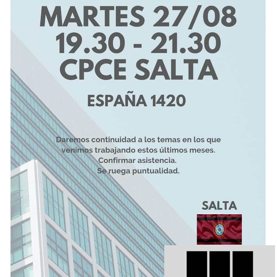 CpSalta's tweet photo. 🗣 Colegas de Salta! Nos reunimos! #jerarquizandolaprofesion https://t.co/ntcGxtww3k