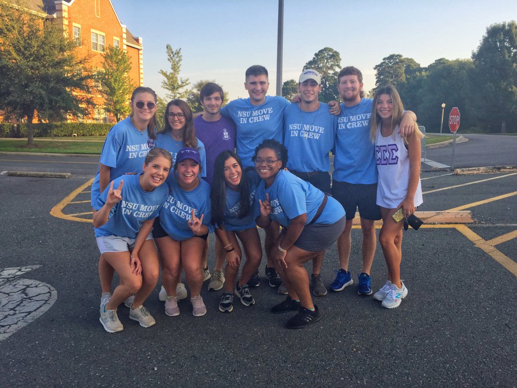 NSULA's tweet photo. IT’S MOVE-IN DAY!

Our crews are here to help and to welcome all of our Demons.

#DemonDays19 🤘😈🔥 #ForkEmDemons https://t.co/inwEUstyDp