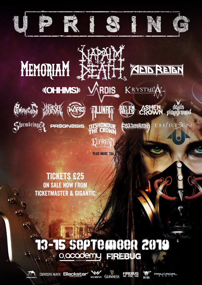O2AcademyLeic's tweet photo. It’s nearly time for #Uprising19 🤘🏻
A full day of #metal across multiple stages featuring @officialND
@memoriamUK @vardis_rocks
@AcidReignUKAC @OHHMStheband
@Krysthlaband @alunah_doom
#foulbodyautopsy @SevenHellsUK
Plus more to come! https://t.co/cFTSzw73eH
