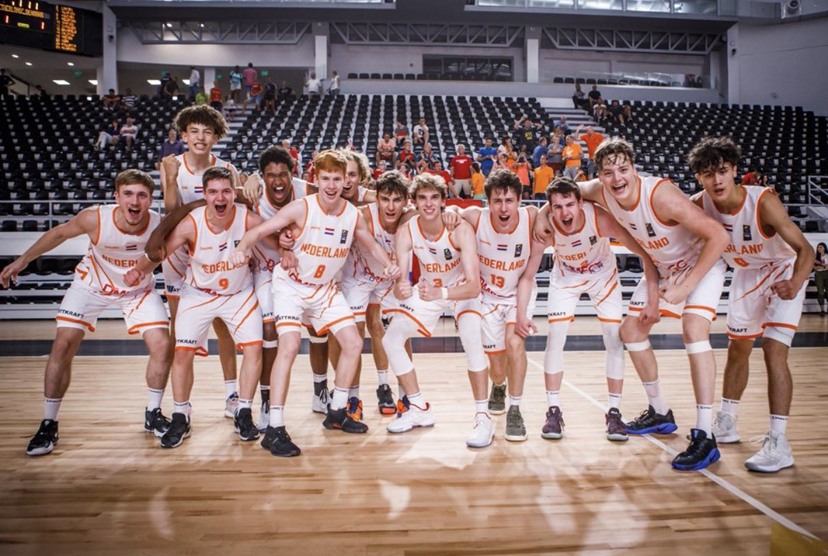 Marcel_TenBerge's tweet photo. The Netherlands 🇳🇱 🏀National Team and #3 @Jake_TenBerge play for the Gold Medal in 16u European Championships against Poland today!!! Picture after victory over Denmark in semis.

@PhhPrep @CoachFauske @AZCoachMikeC @coachpatj
@PowerhouseHoops @GreggRosenberg1 @theShowJLVargas https://t.co/4Cb5TWs9wL