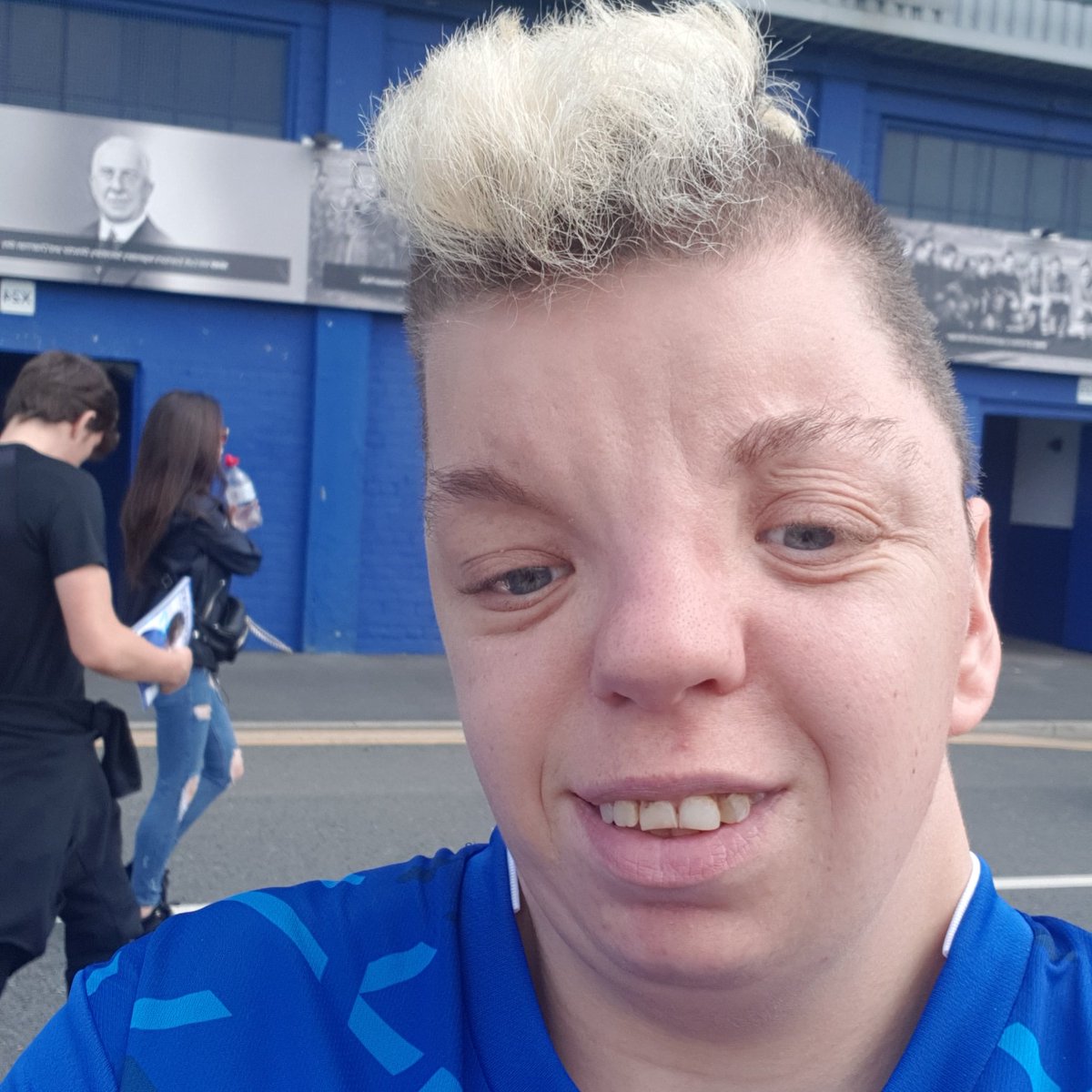 Ella_Davies1's tweet photo. At goodison park for 1st home game of the season. As always attending on my own. Having a visible difference does not stop me cheering on the mighty toffees nor should it stop anyone doing the things they enjoy. #myvisibledifference https://t.co/bXWfZNro1z