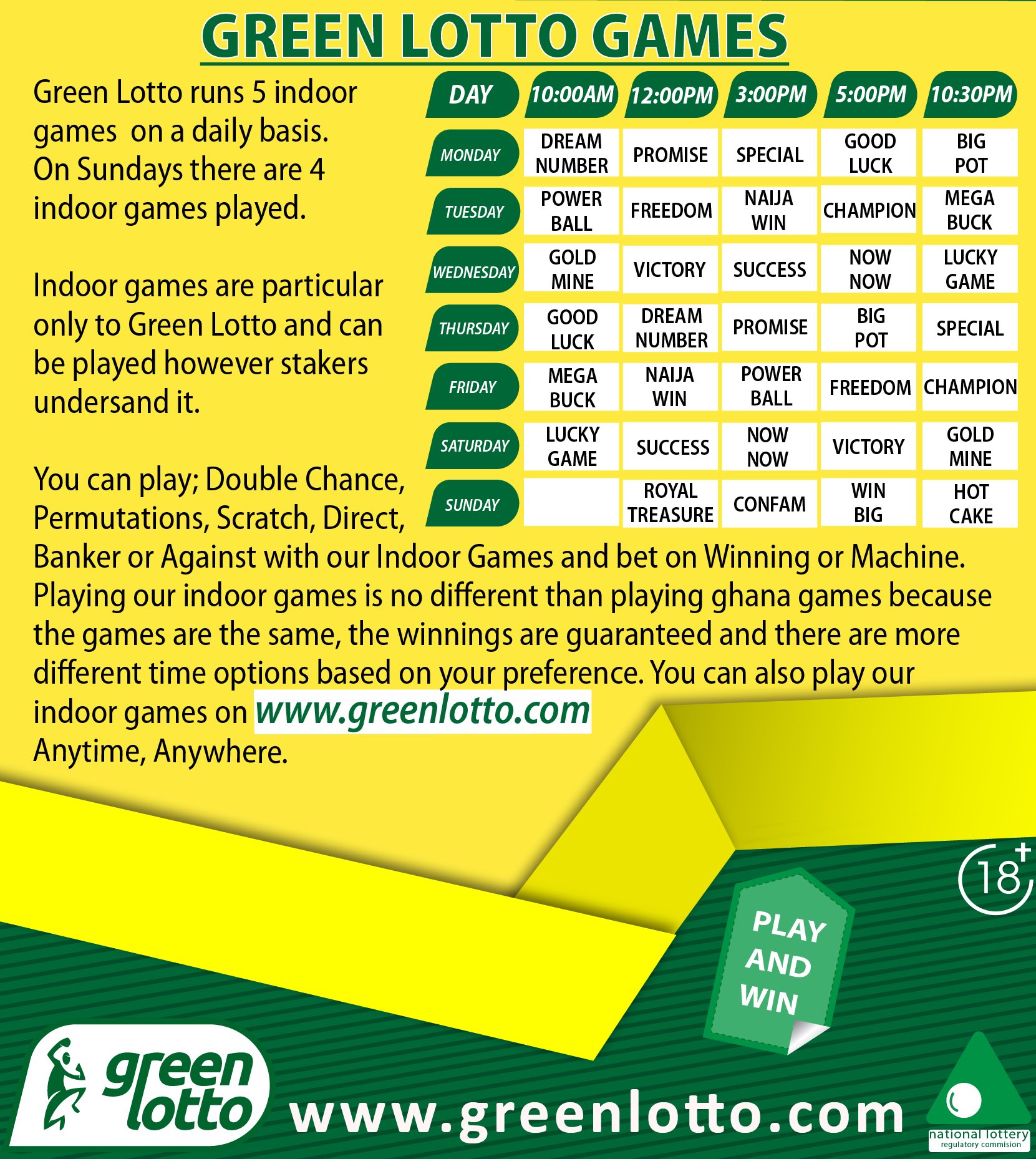 green lotto result